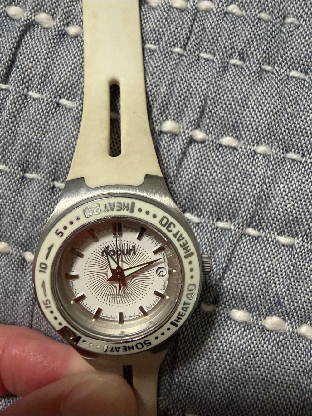 Rip Curl White Silicone Sport Watch with Silver-Tone Case